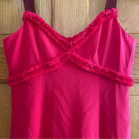 Cinq a sept 100% Silk fully lined Ruffled Dress - Size 0 Zero - NWOT - Picture 4 of 12